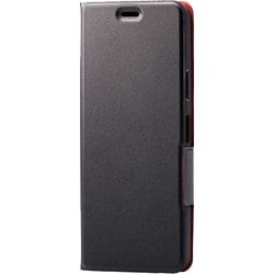 PM-X202PLFUBK [Xperia 10 II 用 ソフトレザーケース/薄型/磁石付/ブラック]