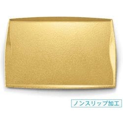 お盆 トレー 耐熱尺3渕付ウェーブトレー タタキ金SL/裏黒塗 OL-19-10