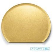 OL-20-11 [お盆 トレー 8.5浪漫半月盆 タタキ金SL/裏黒塗]