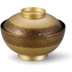 お椀 TA4.5寸仙才雑煮椀 絞り墨入れ金内黒 OL-25-1