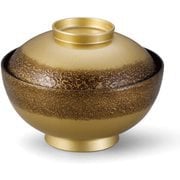お椀 TA4.5寸仙才雑煮椀 絞り墨入れ金内黒 OL-25-1