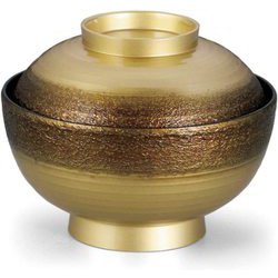 お椀 TA4.5寸乱引雑煮椀 絞り墨入れ金内黒 OL-25-2