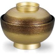 お椀 TA4.5寸乱引雑煮椀 絞り墨入れ金内黒 OL-25-2