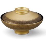 お椀 5寸富士煮物椀 絞り墨入れ金内黒 OL-25-4