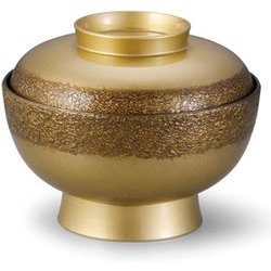 お椀 TA5寸羽衣丼 絞り墨入れ金内黒 OL-26-2
