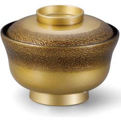 お椀 TA5.5寸かすみ丼椀 絞り墨入れ金内黒 OL-26-4