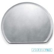 OL-40-12 [お盆 トレー 尺2浪漫半月盆 タタキ銀SL/裏黒塗]