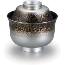 お椀 TA3.2寸富士型小吸物椀 絞り墨入れ銀内黒 OL-43-3