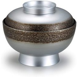 お椀 TA5寸羽衣丼 絞り墨入れ銀内黒 OL-46-2