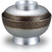 お椀 TA5寸羽衣丼 絞り墨入れ銀内黒 OL-46-2