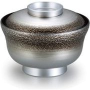 お椀 TA5.5寸かすみ丼椀 絞り墨入れ銀内黒 OL-46-4
