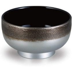 お椀 4.3寸富貴鉢 絞り墨入れ銀内黒 OL-47-11