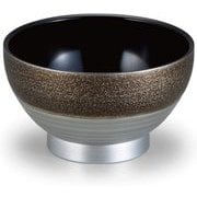 お椀 耐熱4.3寸大福鉢 絞り墨入れ銀内黒 OL-47-15
