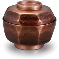 お椀 TA5寸荒彫亀甲丸丼 墨入れ銅内黒 OL-66-3