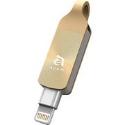 iKlips DUO+ ライトニング USBメモリ 128GB MFi認証 ゴールド ADRAD128GKLDPGAJ