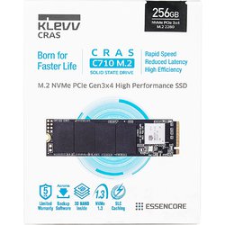 エッセンコアクレブ KLEVV SSD 256GB CRAS C710 M.2 Type2280 PCIe3×4 NVMe 3D TLC NAND Flash採用 メーカー保証5年 K256GM2SP0-C71