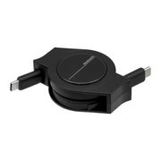 Type-Cケーブル(USB Type-C to USB )巻き取り式 超タフストロング 1m ブラック OWL-CBRKCC10-BK