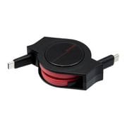 Type-Cケーブル(USB Type-C to USB )巻き取り式 超タフストロング 1m ブラックレッド OWL-CBRKCC10-BKRE