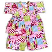 サクラパッチワーク甚平(BABY) 95 ピンク 6803706-095-06