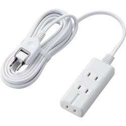 磁石タップ コンセント 電源タップ たこあし 磁石付き 3個口（内3ピン1） 3m ホワイト T-KM01-2330WH