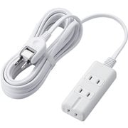 磁石タップ コンセント 電源タップ たこあし 磁石付き 3個口(内3ピン1) 5m ホワイト T-KM01-2350WH
