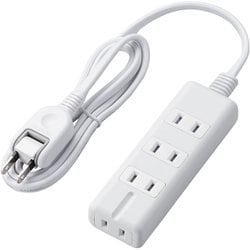 磁石タップ コンセント 電源タップ たこあし 磁石付き 4個口（内3ピン1） 1m ホワイト T-KM01-2410WH