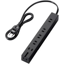 回転機能タップ 6個口（内3ピン1） 1m ブラック T-KF01-2610BK