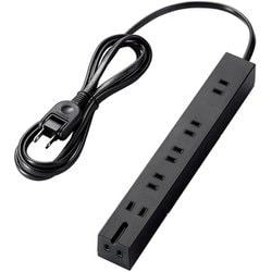 回転機能タップ 6個口（内3ピン1） 2m ブラック T-KF01-2620BK