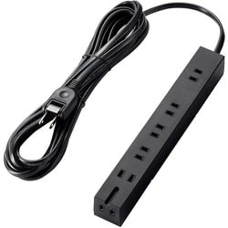 回転機能タップ 6個口（内3ピン1） 5m ブラック T-KF01-2650BK