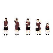 MS046 1/80 超ミニフィギュア 07 あの日のセーラー服セット2 [塗装済完成品フィギュア 1/80スケール 全高約20mm]