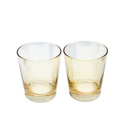大塚硝子 日本製 虹のグラスタンブラー 硝子 コップ ペア ひとり暮らしセット 高さ91mm 容量260ml アンバー 6740-AITO-AMB2