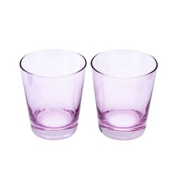 大塚硝子 日本製 虹のグラスタンブラー 硝子 コップ ペア ひとり暮らしセット 高さ91mm 容量260ml アメジスト 6740-AITO-AM2