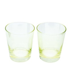 大塚硝子 日本製 虹のグラスタンブラー 硝子 コップ ペア ひとり暮らしセット 高さ91mm 容量260ml イエロー 6740-AITO-YE2