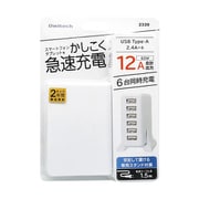 急速充電器 USB Type-A×6ポート 60W 合計出力12A 専用スタンド付属 スマートIC搭載 ホワイト OWL-ACU6S60W-WH