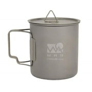 WAQ チタンマグカップ シングル 蓋付き （450ML）