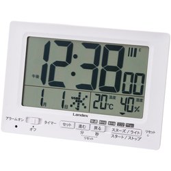 ランデックス 電波置時計 Neo プラスタイマー カレンダー/温湿度計機能付 ホワイト YT5278WH