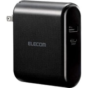 モバイルバッテリー リチウムイオン電池 AC一体型 3A Type-C入出力1ポート/USB-A出力1ポート PSE適合 10000mAh ブラック DE-AC04-10000BK