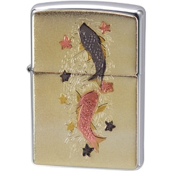 ライター ZIPPO 電鋳板 夫婦昇り鯉