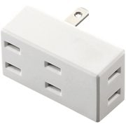 電源タップ 2ピン 3個口 トリプルタップ 前面2個口+下面1個口タイプ 白 T-TR02-2300WH