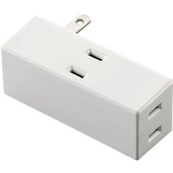 電源タップ 2ピン 3個口 トリプルタップ 側面3個口タイプ 白 T-TR04-2300WH