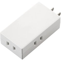 電源タップ 2ピン 3個口 トリプルタップ 収納式スイングプラグ 白 T-TR06-2300WH