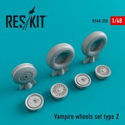 RSK48-0250 D.H.ヴァンパイア ホイールセット 2 トランぺッター用 [1/48スケール レジン製ディティールアップパーツ]
