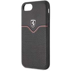 iPhone SE（第2世代）/8/7 4.7インチ用 フェラーリ 公式ライセンス 本革 背面ケース ブラック FEOVEHCI8BK
