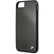 iPhone SE(第2世代)/8/7 4.7インチ用 BMW 公式ライセンス リアルカーボン 背面ケース ブラック BMHCI8MBC