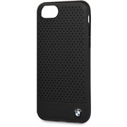iPhone SE(第2世代)/8/7 4.7インチ用 BMW 公式ライセンス 本革+TPU+PC 背面ケース ブラック BMHCI8PEBOBK