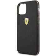 iPhone 11 Pro用 フェラーリ 公式ライセンス PUレザー 背面ソフトケース ブラック FESSCHCN58BK