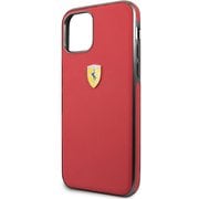 iPhone 11 用 フェラーリ 公式ライセンス PUレザー 背面ソフトケース レッド FESSCHCN61RE