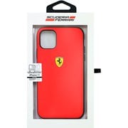 iPhone 11 用 フェラーリ 公式ライセンス 内蔵カードスロット付 背面ケース レッド FESOPHCN61RE