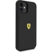 iPhone 11 用 フェラーリ 公式ライセンス 内蔵カードスロット付 背面ケース ブラック FESOPHCN61BK