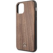 iPhone 11 用 メルセデス・ベンツ 公式ライセンス ウォルナット(クルミ)材 ウッド調 背面ハードケース MEHCN61VWOLB